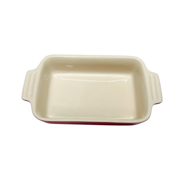 Le Creuset Red Stoneware Rectangle Baking Dish Bakeware Casserole 7"x5” - Picture 2 of 6